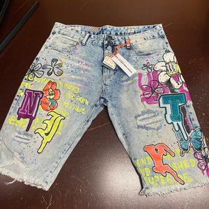 Smoke Rise Distressed Denim Jean Shorts Size 36